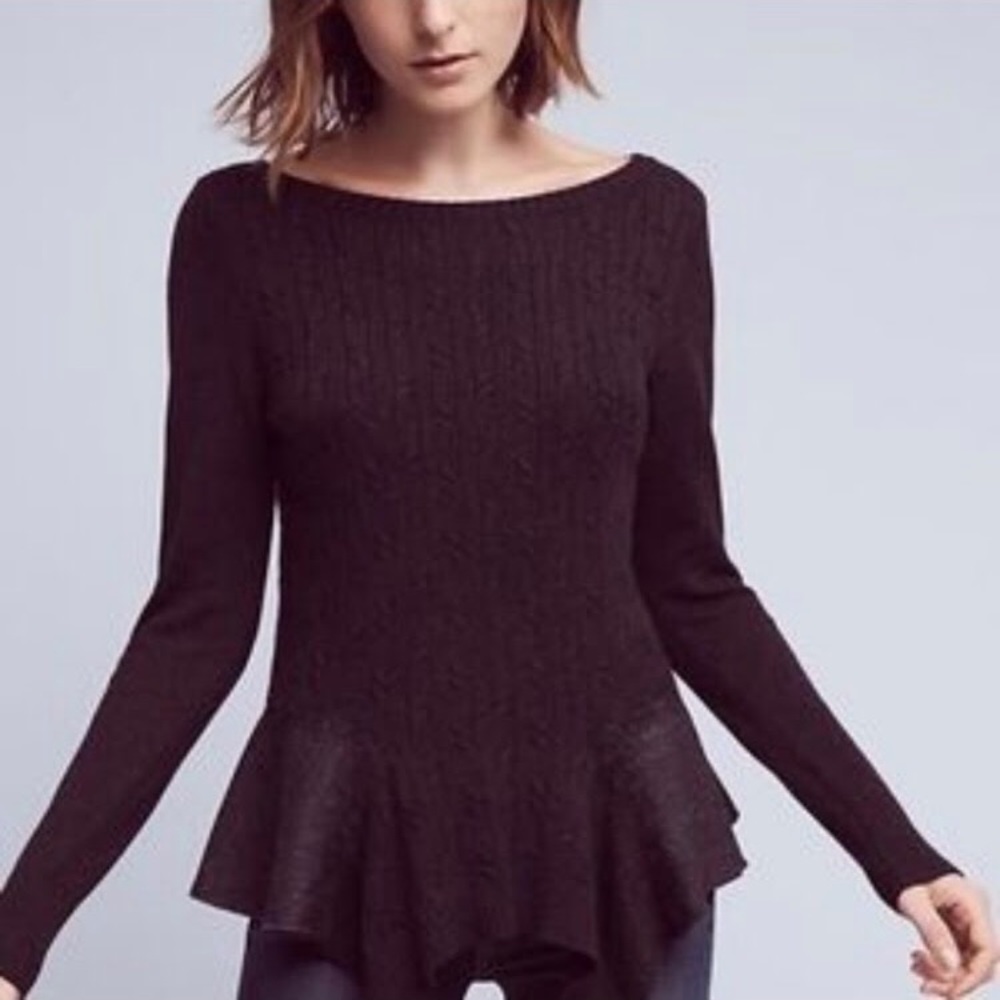 Anthropologie Audrey knitted peplum sweater